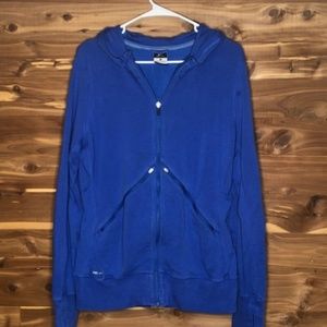 Nike Zip Up Hoodie Blue Size Large